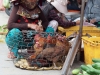 Vente de poulets au marché